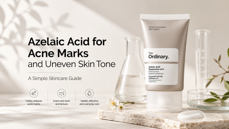 Azelaic Acid for Acne Marks and uneven skin tone using The Ordinary Azelaic Acid Suspension 10%