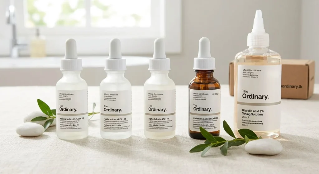 Selection of genuine The Ordinary Products Sri Lanka for flawless skin.