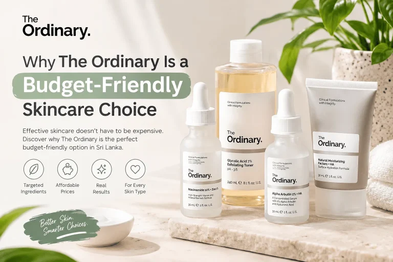 The Ordinary budget friendly skincare products lineup in Sri Lanka